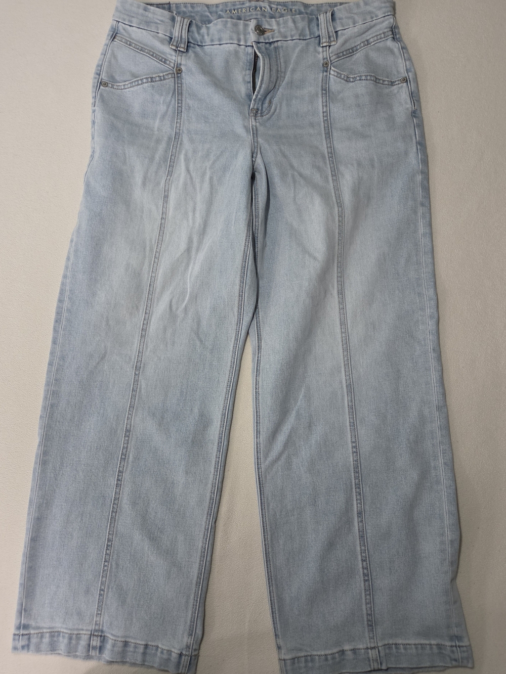 American Eagle Outfitters Light Wash Wide-Leg Jeans